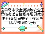 秦皇岛中级金属冶炼安全工程师考试合格线介绍具体多少分(秦皇岛安全工程师考试合格线多少分)