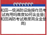 和田一级消防设施操作员考试有用吗难度如何含金量(和田消防考试难度高含金量高)