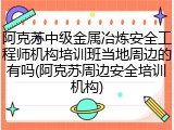 阿克苏中级金属冶炼安全工程师机构培训班当地周边的有吗(阿克苏周边安全培训机构)