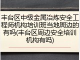 丰台区中级金属冶炼安全工程师机构培训班当地周边的有吗(丰台区周边安全培训机构有吗)