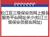 松江区三级保安员网上报名服务平台网址多少(松江三级保安员报名网址)