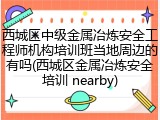 西城区中级金属冶炼安全工程师机构培训班当地周边的有吗(西城区金属冶炼安全培训 nearby)