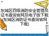 东城区四级消防安全管理员证书查询官网及电子版下载(东城区消防证书查询官网下载)