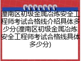 潼南区初级金属冶炼安全工程师考试合格线介绍具体多少分(潼南区初级金属冶炼安全工程师考试合格线具体多少分)