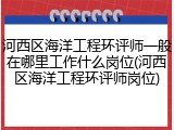 河西区海洋工程环评师一般在哪里工作什么岗位(河西区海洋工程环评师岗位)