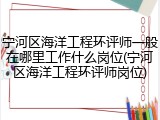 宁河区海洋工程环评师一般在哪里工作什么岗位(宁河区海洋工程环评师岗位)