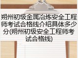 朔州初级金属冶炼安全工程师考试合格线介绍具体多少分(朔州初级安全工程师考试合格线)