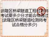 武隆区桥梁隧道工程检测师考试要多少分才能合格通过(武隆区桥梁隧道检测师考试合格分多少)