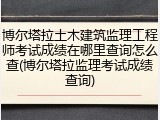 博尔塔拉土木建筑监理工程师考试成绩在哪里查询怎么查(博尔塔拉监理考试成绩查询)