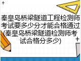 秦皇岛桥梁隧道工程检测师考试要多少分才能合格通过(秦皇岛桥梁隧道检测师考试合格分多少)