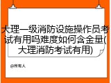 大理一级消防设施操作员考试有用吗难度如何含金量(大理消防考试有用)