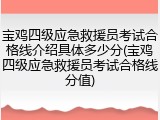 宝鸡四级应急救援员考试合格线介绍具体多少分(宝鸡四级应急救援员考试合格线分值)