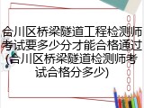 合川区桥梁隧道工程检测师考试要多少分才能合格通过(合川区桥梁隧道检测师考试合格分多少)