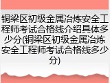 铜梁区初级金属冶炼安全工程师考试合格线介绍具体多少分(铜梁区初级金属冶炼安全工程师考试合格线多少分)