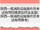 陕西一级消防设施操作员考试有用吗难度如何含金量(陕西一级消防设施操作员考试有用难考)