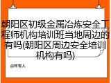 朝阳区初级金属冶炼安全工程师机构培训班当地周边的有吗(朝阳区周边安全培训机构有吗)