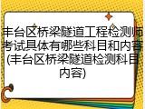 丰台区桥梁隧道工程检测师考试具体有哪些科目和内容(丰台区桥梁隧道检测科目内容)
