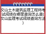 文山土木建筑监理工程师考试成绩在哪里查询怎么查(文山监理考试成绩查询方法)