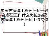 内蒙古海洋工程环评师一般在哪里工作什么岗位(内蒙古海洋工程环评师工作岗位)