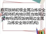 西双版纳初级金属冶炼安全工程师机构培训班当地周边的有吗(西双版纳周边金属冶炼安全培训机构)