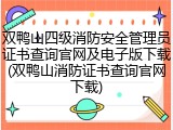 双鸭山四级消防安全管理员证书查询官网及电子版下载(双鸭山消防证书查询官网下载)