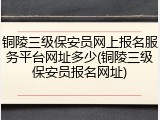 铜陵三级保安员网上报名服务平台网址多少(铜陵三级保安员报名网址)