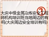 大庆中级金属冶炼安全工程师机构培训班当地周边的有吗(大庆周边安全培训有吗)
