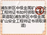 浦东新区中级金属矿山安全工程师证书如何领取有哪些渠道呢(浦东新区中级金属矿山安全工程师证书领取渠道)