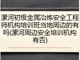 漯河初级金属冶炼安全工程师机构培训班当地周边的有吗(漯河周边安全培训机构有否)