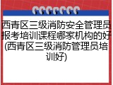 西青区三级消防安全管理员报考培训课程哪家机构的好(西青区三级消防管理员培训好)