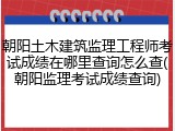 朝阳土木建筑监理工程师考试成绩在哪里查询怎么查(朝阳监理考试成绩查询)
