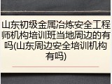 山东初级金属冶炼安全工程师机构培训班当地周边的有吗(山东周边安全培训机构有吗)