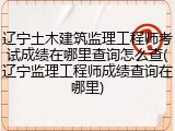 辽宁土木建筑监理工程师考试成绩在哪里查询怎么查(辽宁监理工程师成绩查询在哪里)