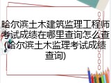 哈尔滨土木建筑监理工程师考试成绩在哪里查询怎么查(哈尔滨土木监理考试成绩查询)