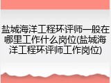 盐城海洋工程环评师一般在哪里工作什么岗位(盐城海洋工程环评师工作岗位)