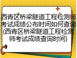 西青区桥梁隧道工程检测师考试成绩公布时间如何查询(西青区桥梁隧道工程检测师考试成绩查询时间)