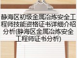 静海区初级金属冶炼安全工程师技能资格证书详细介绍分析(静海区金属冶炼安全工程师证书分析)