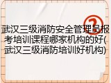 武汉三级消防安全管理员报考培训课程哪家机构的好(武汉三级消防培训好机构)