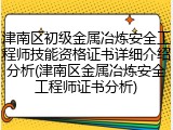 津南区初级金属冶炼安全工程师技能资格证书详细介绍分析(津南区金属冶炼安全工程师证书分析)