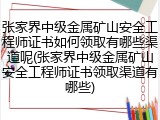 张家界中级金属矿山安全工程师证书如何领取有哪些渠道呢(张家界中级金属矿山安全工程师证书领取渠道有哪些)