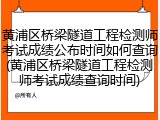 黄浦区桥梁隧道工程检测师考试成绩公布时间如何查询(黄浦区桥梁隧道工程检测师考试成绩查询时间)