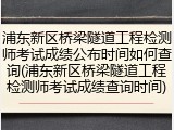 浦东新区桥梁隧道工程检测师考试成绩公布时间如何查询(浦东新区桥梁隧道工程检测师考试成绩查询时间)