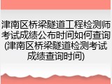 津南区桥梁隧道工程检测师考试成绩公布时间如何查询(津南区桥梁隧道检测考试成绩查询时间)