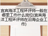 宜宾海洋工程环评师一般在哪里工作什么岗位(宜宾海洋工程环评师在沿海企业工作)