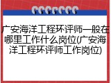 广安海洋工程环评师一般在哪里工作什么岗位(广安海洋工程环评师工作岗位)