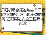 辽阳初级金属冶炼安全工程师机构培训班当地周边的有吗(辽阳周边安全工程师培训班)