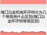 海口冶金机电环评师分为几个等级有什么区别(海口冶金环评师等级区别)