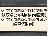 商洛桥梁隧道工程检测师考试成绩公布时间如何查询(商洛桥梁隧道检测师考试成绩查询时间)