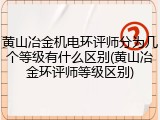 黄山冶金机电环评师分为几个等级有什么区别(黄山冶金环评师等级区别)