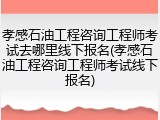 孝感石油工程咨询工程师考试去哪里线下报名(孝感石油工程咨询工程师考试线下报名)